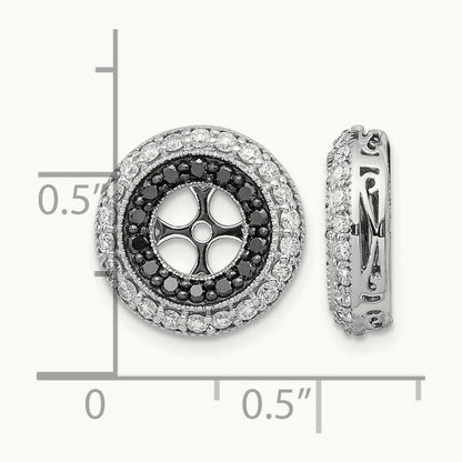 Black and White Diamond Earring Jackets, 14K White Gold