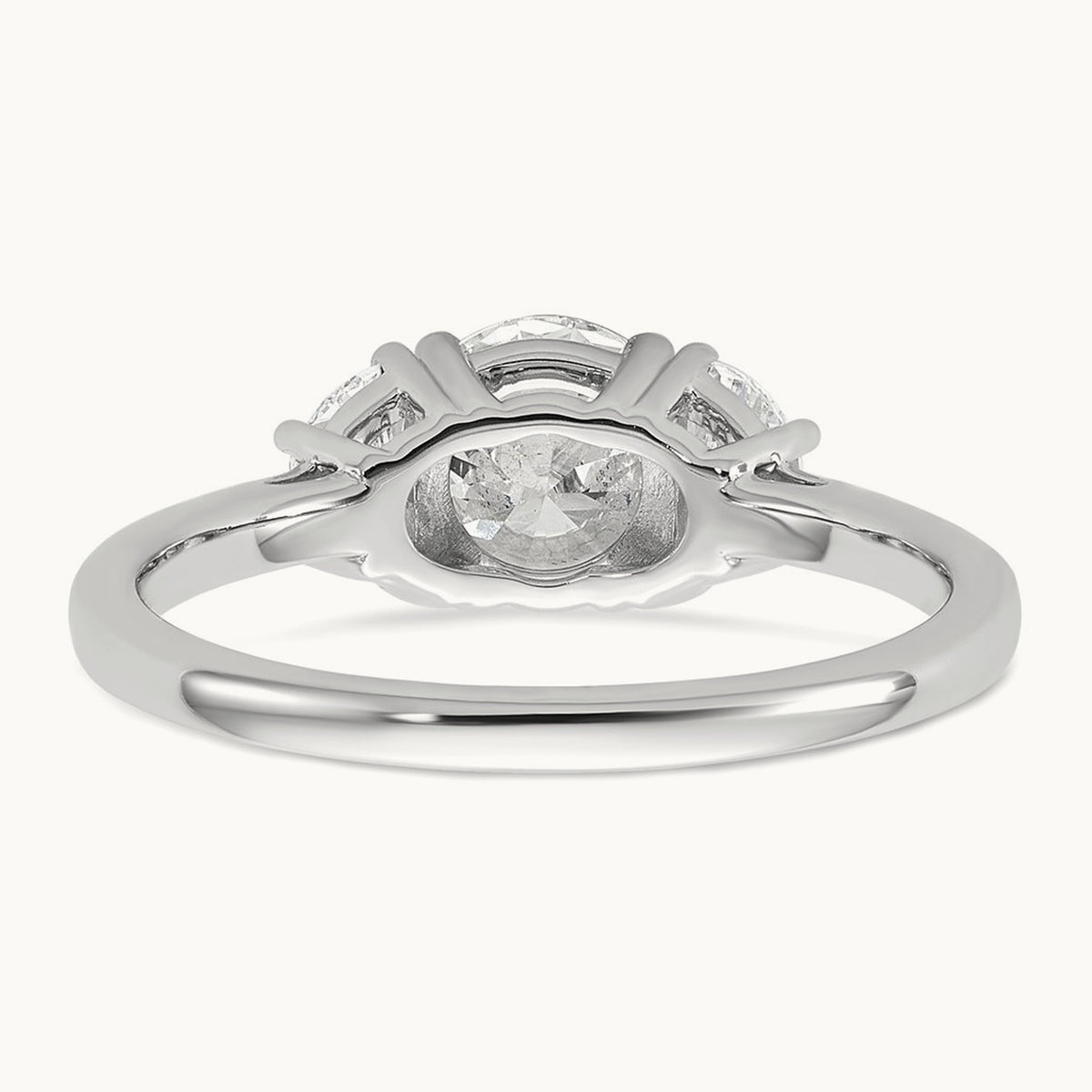 Round 3 Stone Engagement Ring, 1.25-4.00 ct tw Lab-Grown Diamond — 1 3/8 ct, 14K White Gold