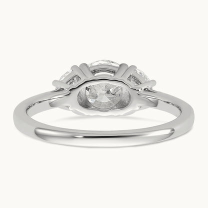 Round 3 Stone Engagement Ring, 1.25-4.00 ct tw Lab-Grown Diamond — 1 3/8 ct, 14K White Gold