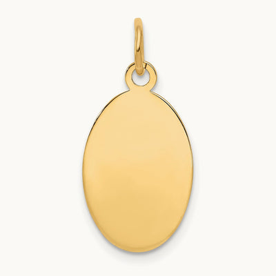 Plain .018 Gauge Engravable Oval Disc Charm — 22mm