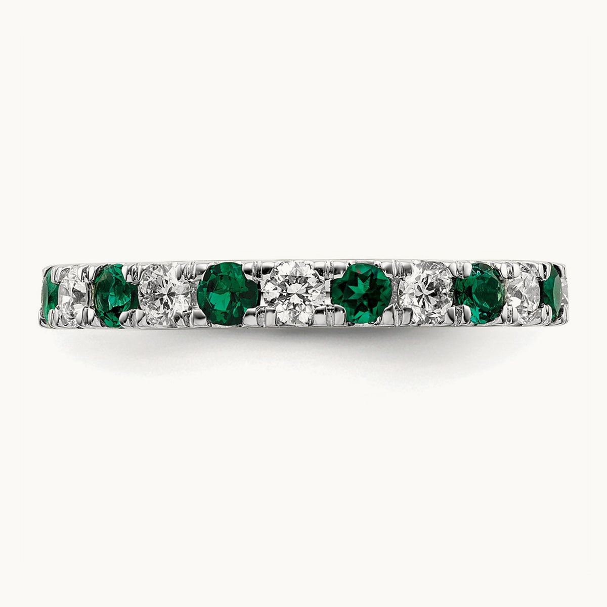 Created Emerald Eternity Band — 14K White Gold, 2.65 mm
