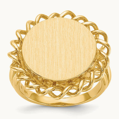 15.0x14. Open Back Signet Ring, 5mm, 14K