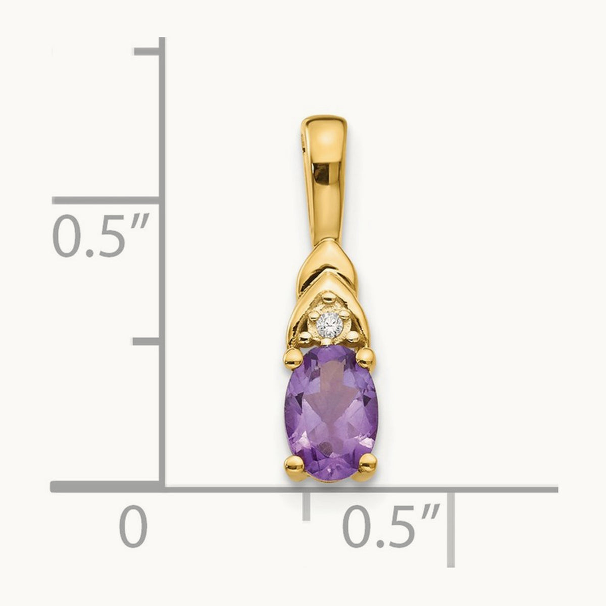 Amethyst and Diamond Pendant — 14K Yellow Gold