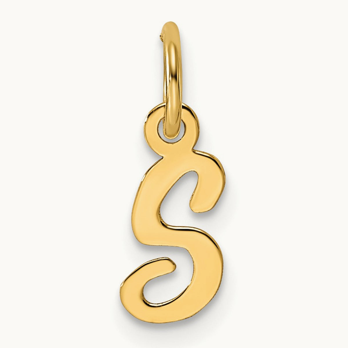 Small Script Letter S Initial Charm, 14K