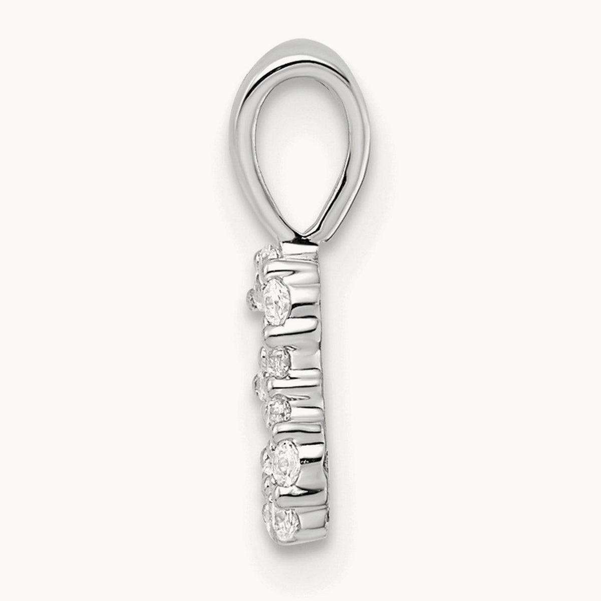 Diamond Number 3 Pendant — 14K White Gold