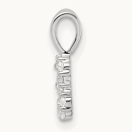 Diamond Number 3 Pendant — 14K White Gold