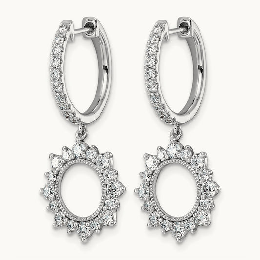 Dangle Hoop Earrings, 1.50-2.00 ct tw Lab-Grown Diamond