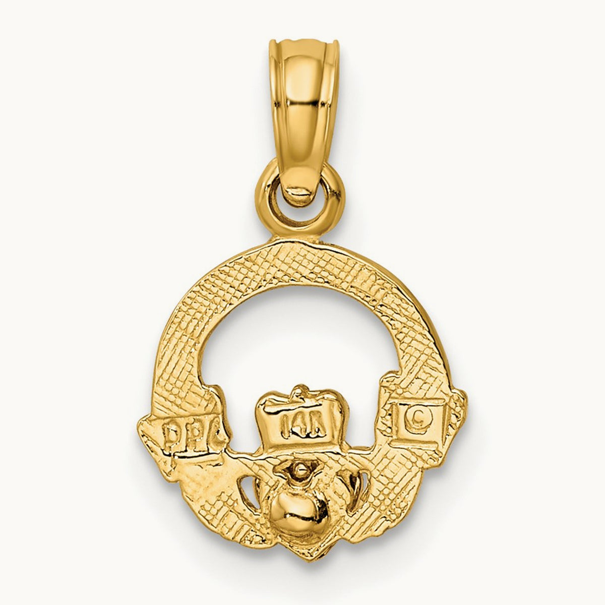 Claddagh w/ Heart Charm, 14K Two-tone