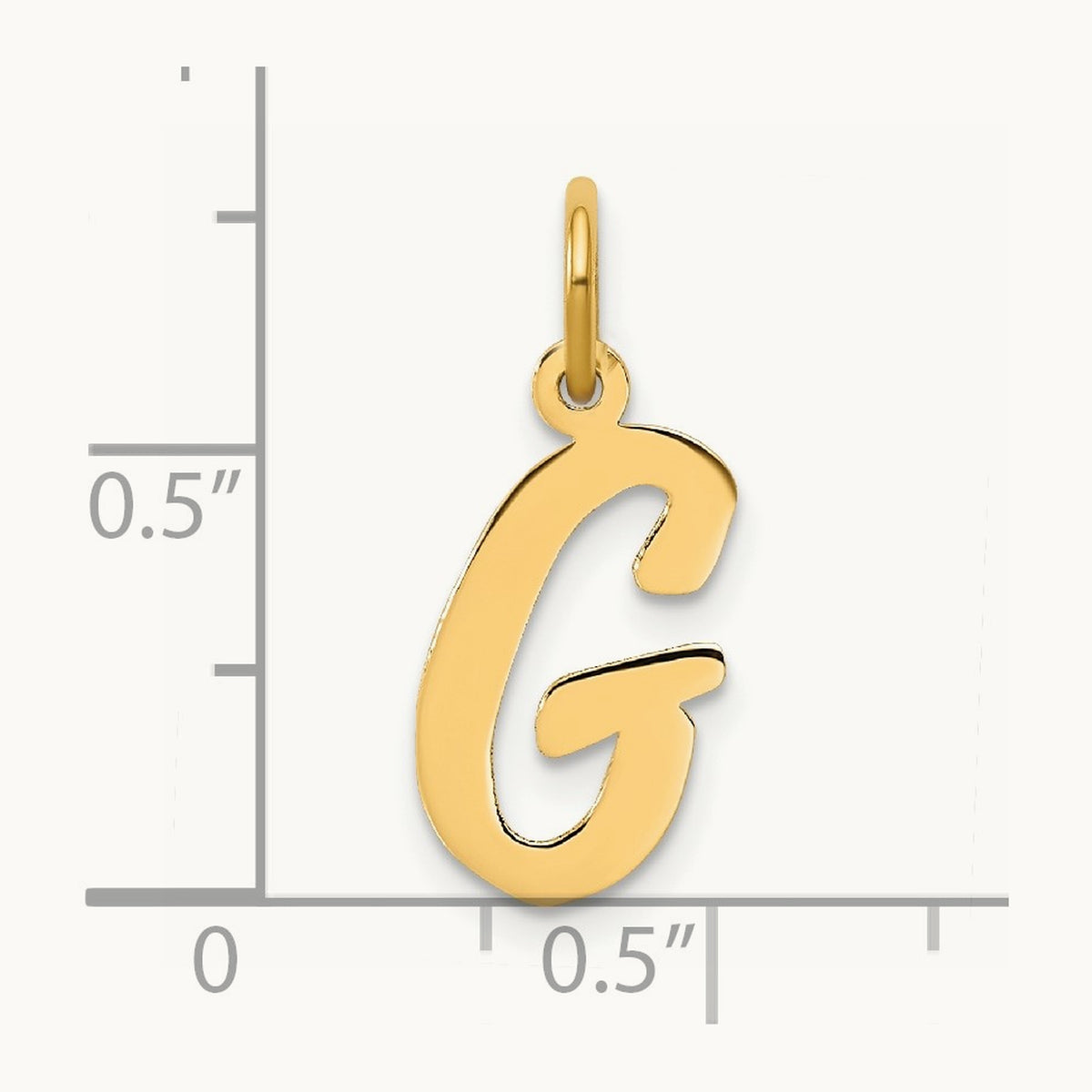 Medium Script Initial Charm — 14K Yellow Gold, G