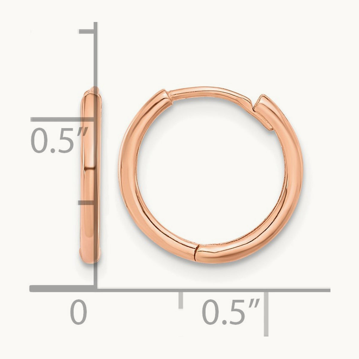 Polished Hinged Hoop Earrings — 14K Rose Gold