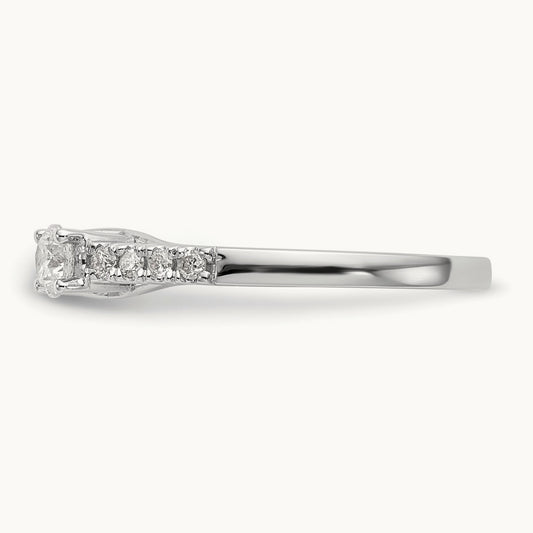Lab-Grown Diamond 3-Stone Peg Set Semi-Mount Engagement Ring — 1/6 ct, Standard, 7