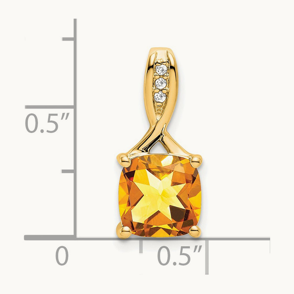 Cushion Citrine and Diamond Pendant — photo set