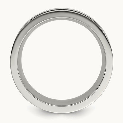 Polished Genuine Stingray Textured Band, 8mm, Stainless Steel