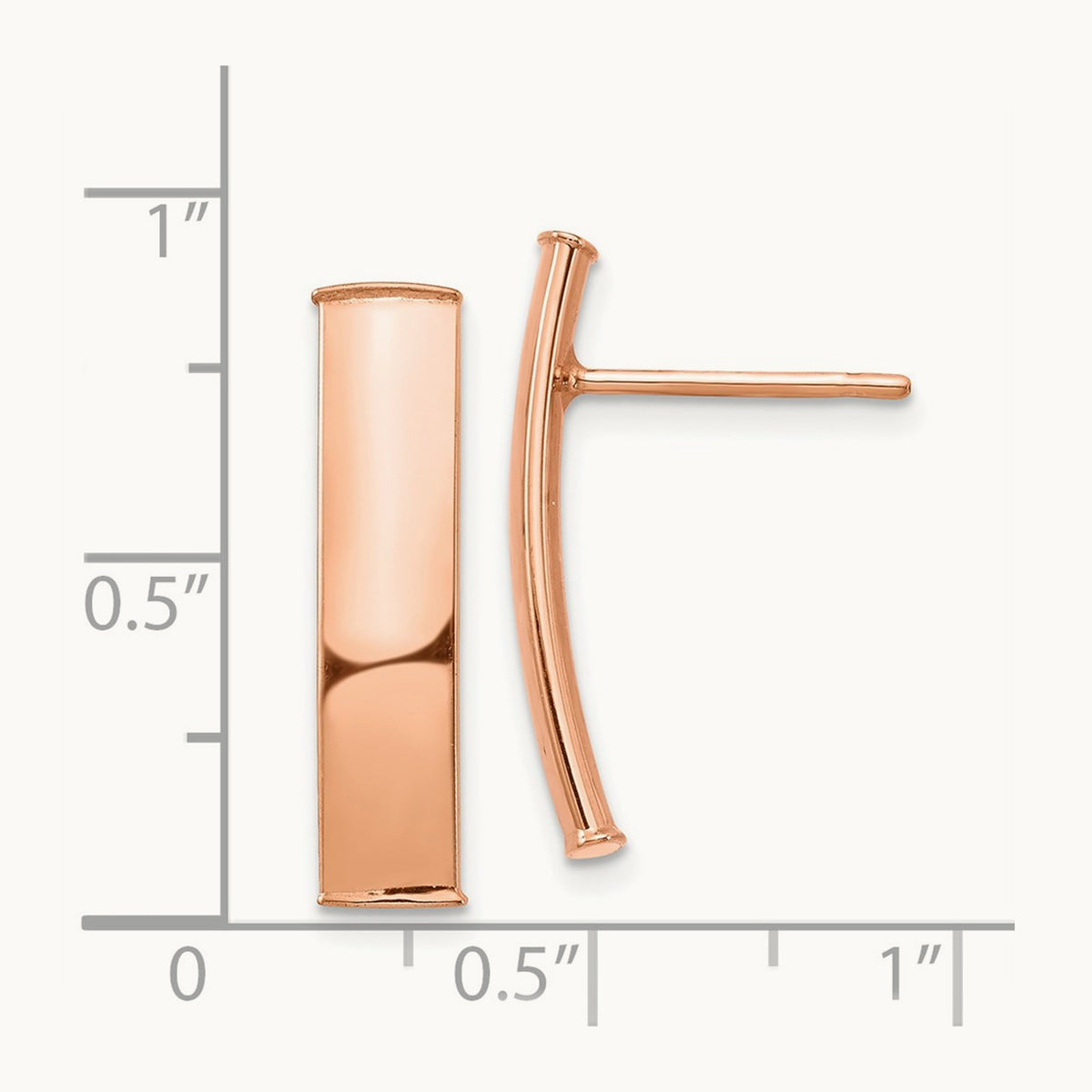 Polished Post Earrings — 14K Rose Gold