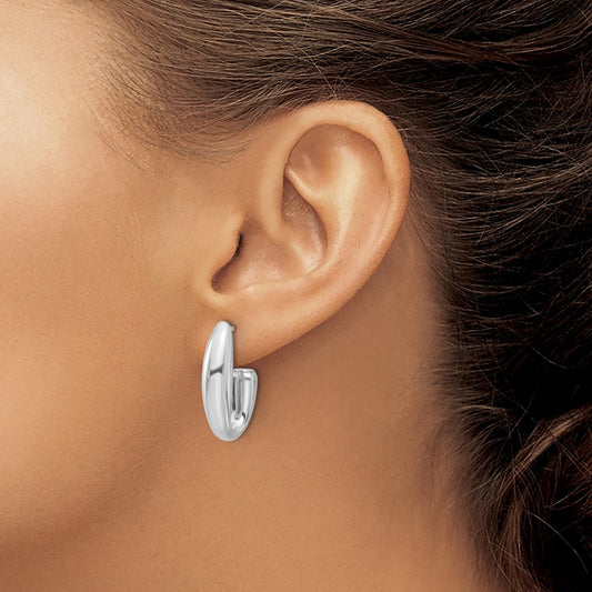 Polished J-Hoop Earrings — Leslie's — photo set