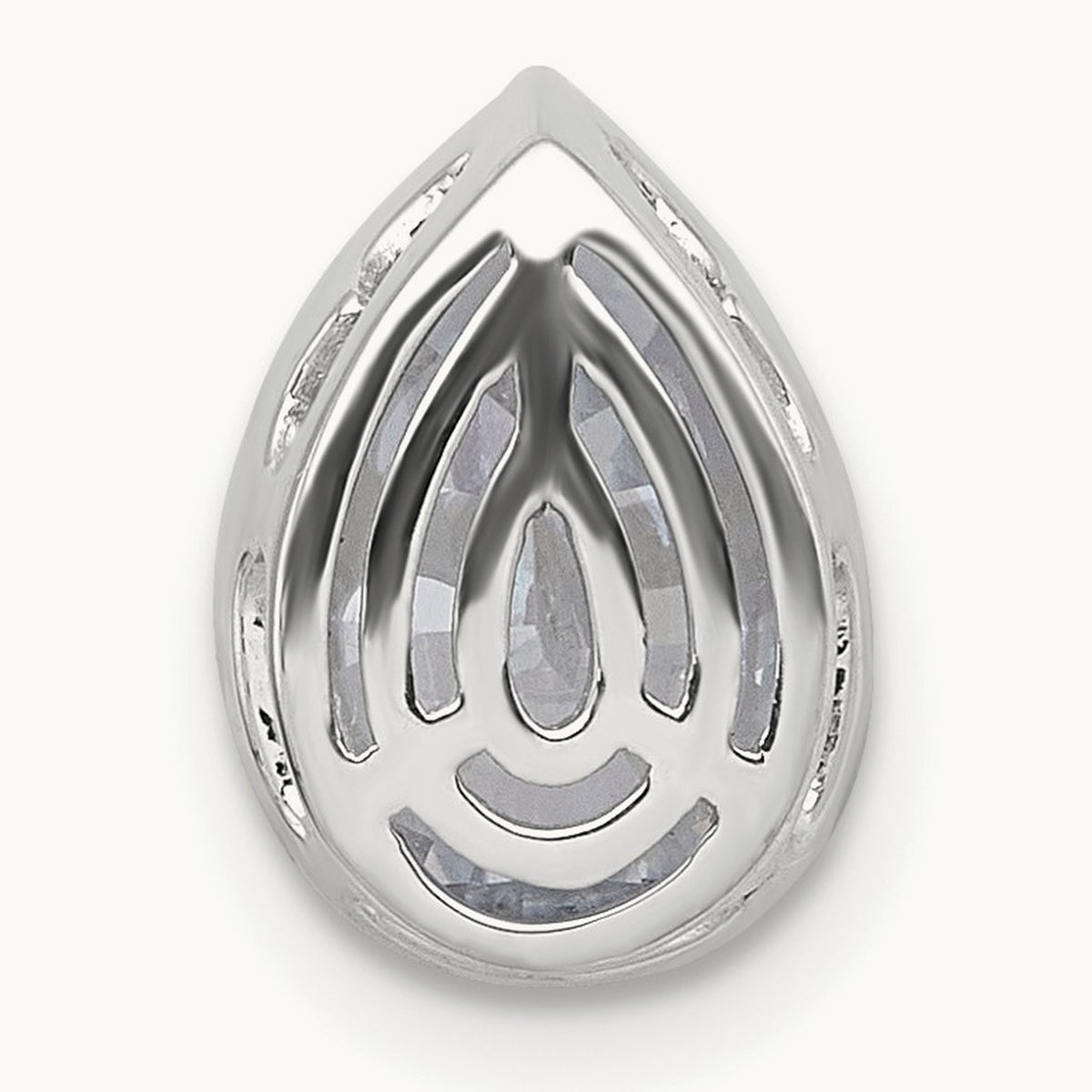 Pear Bezel Chain Slide, 0.25-3.00 ct tw Lab-Grown Diamond — 2 ct, 14K White Gold