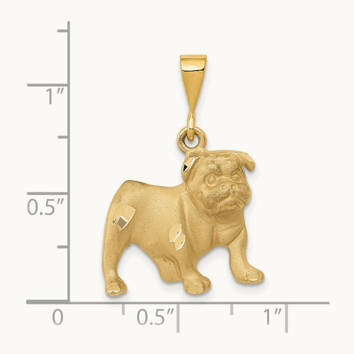 Bulldog Pendant, 14K