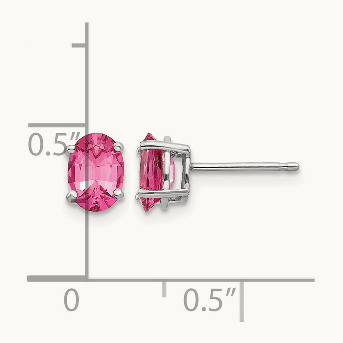 Pink Spinel Earrings, 14K White Gold