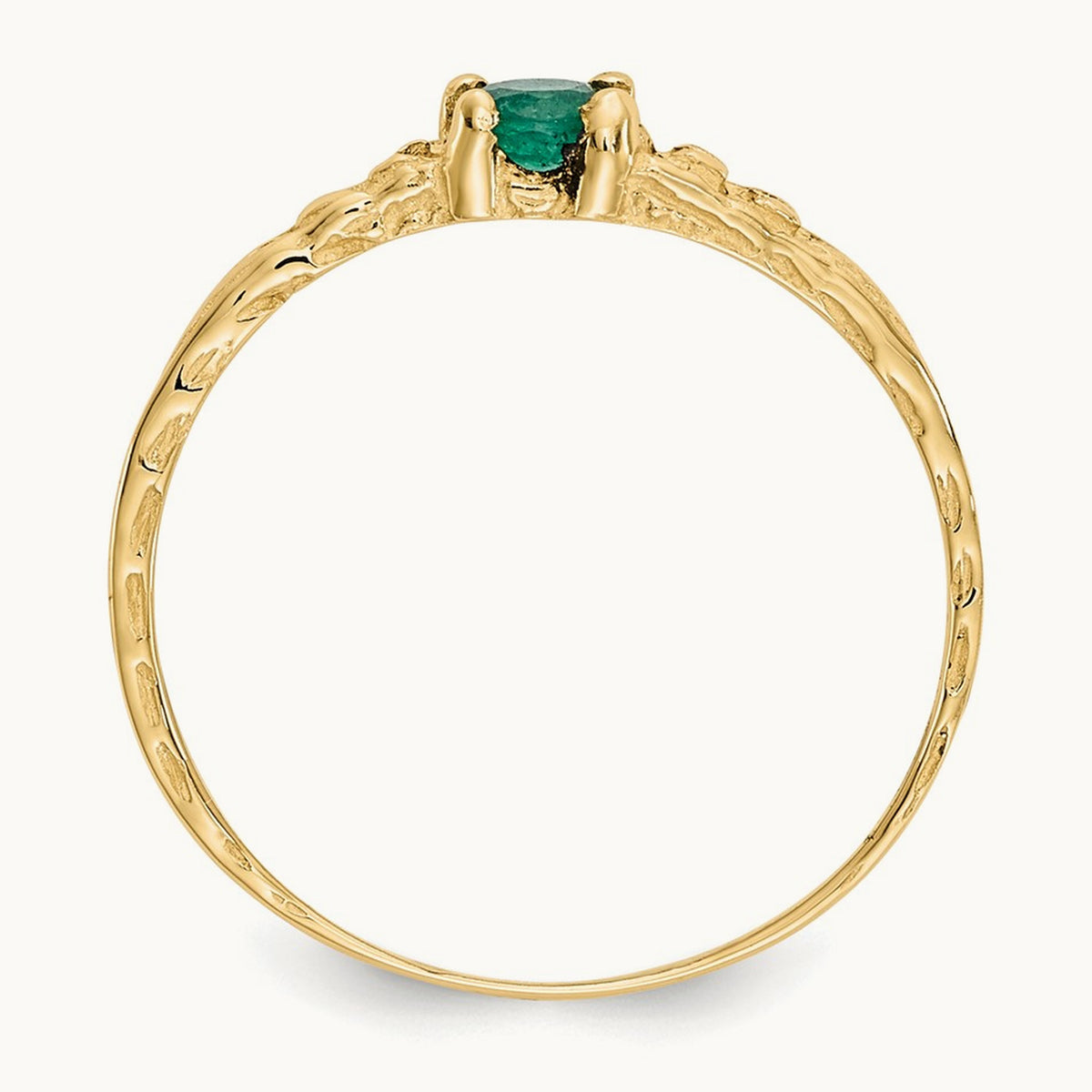 Madi K Emerald Birthstone Baby Ring, 3mm, 14K