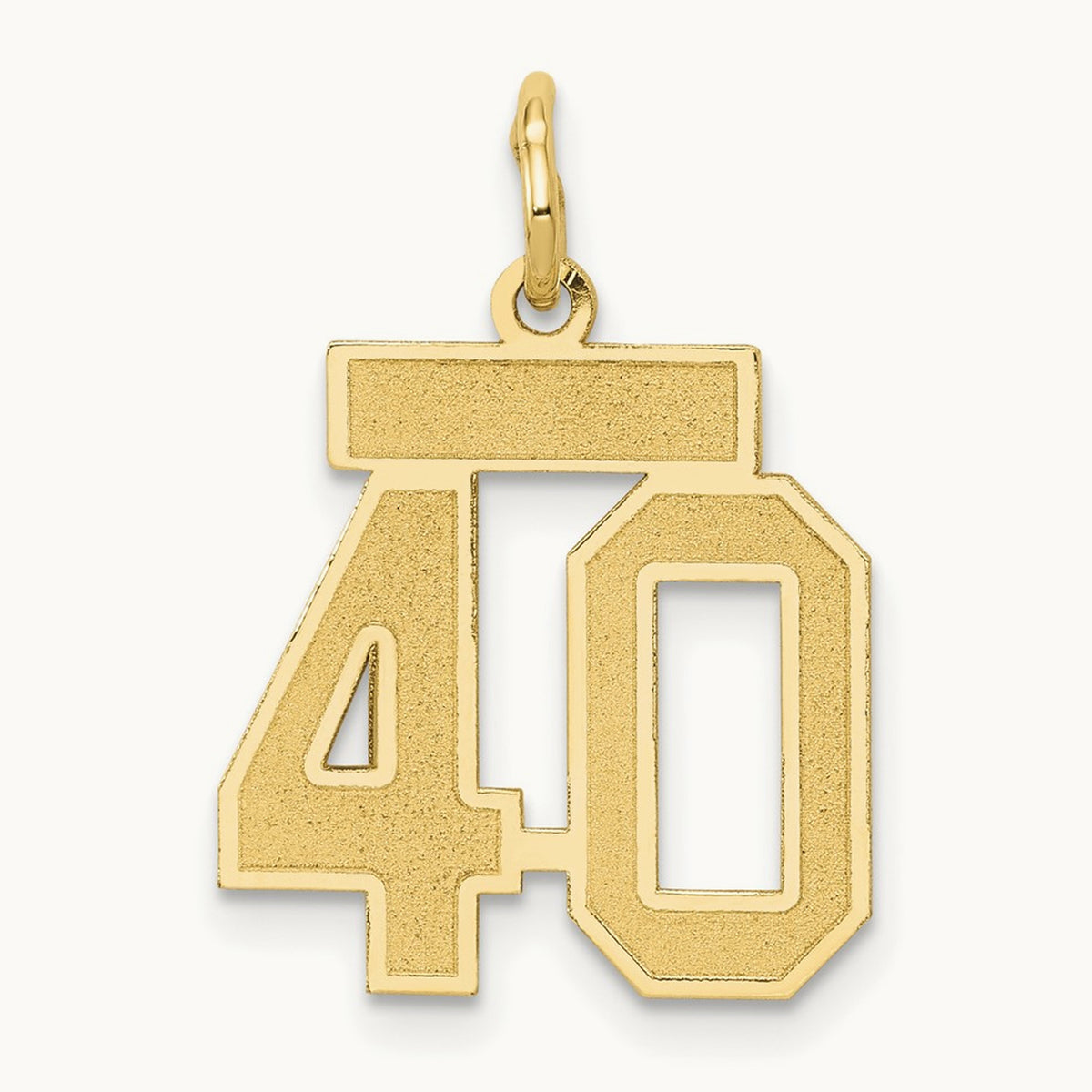 Small Satin Number 40 Charm, 14K