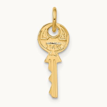 Polished 3D Rounded Top Key Charm — 20mm