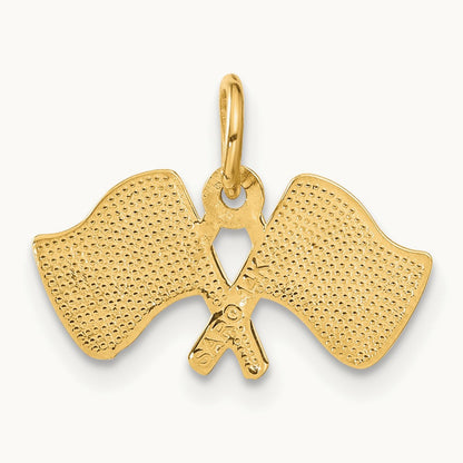 Racing Flags Charm, 14K