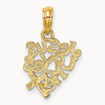 JESUS LOVES ME Charm, 14K Two-tone