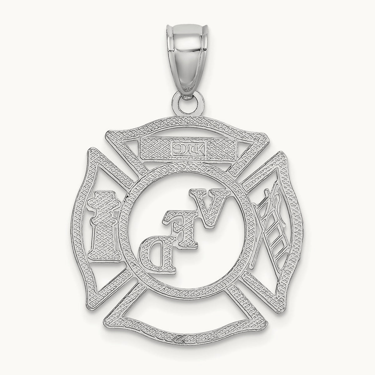 VFD Member Shield Charm — 14K White Gold