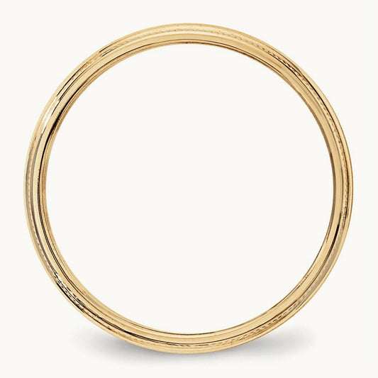 Milgrain Half Round Band, 3mm, 10K Yellow Gold