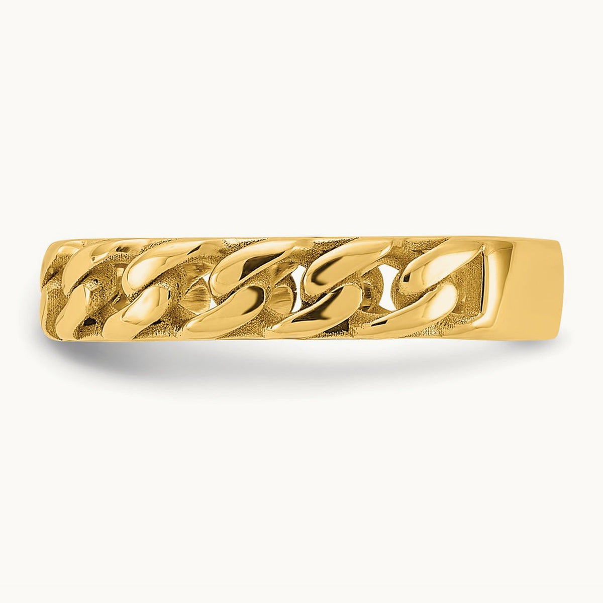 Polished Curb Link Ring — 4mm