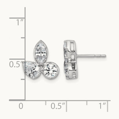 Pear Round & Marquise 3 Stone Earrings, 2.00 ct tw Lab-Grown Diamond