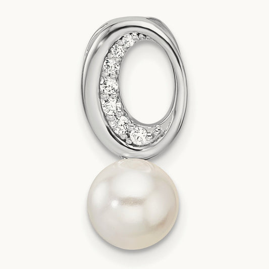Polished Diamond and Pearl Chain Slide — photo set