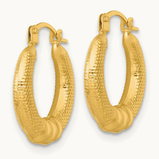 Polished And Textured Hoop Earrings — photo set