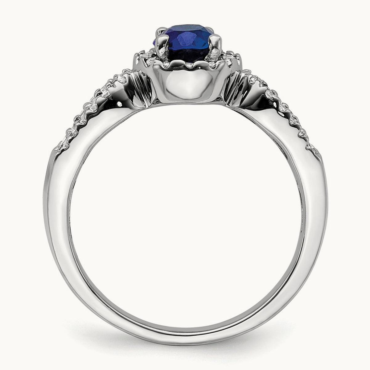 Oval Created Sapphire Ring — 7