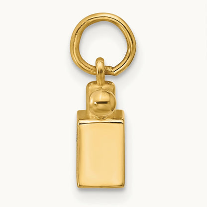 Square Perfume Bottle Charm, 14K Yellow Gold