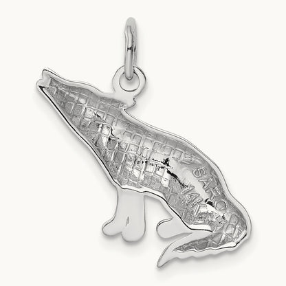 Wolf Charm, 14K White Gold