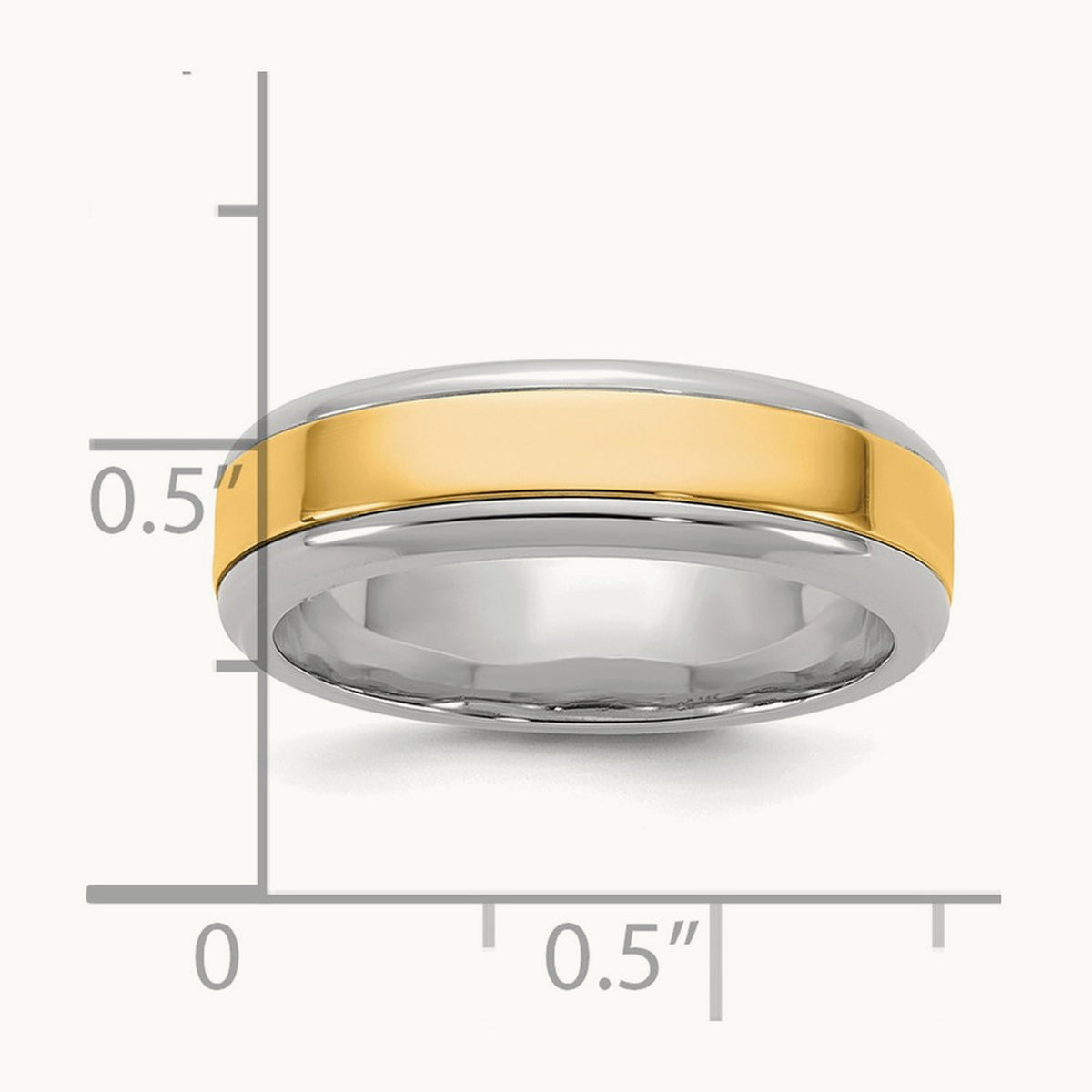 W/Y Beveled Edge Wedding Band, 6mm, 14K Two-tone