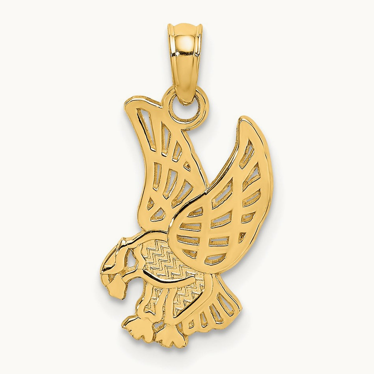 Eagle Landing Charm, 14K