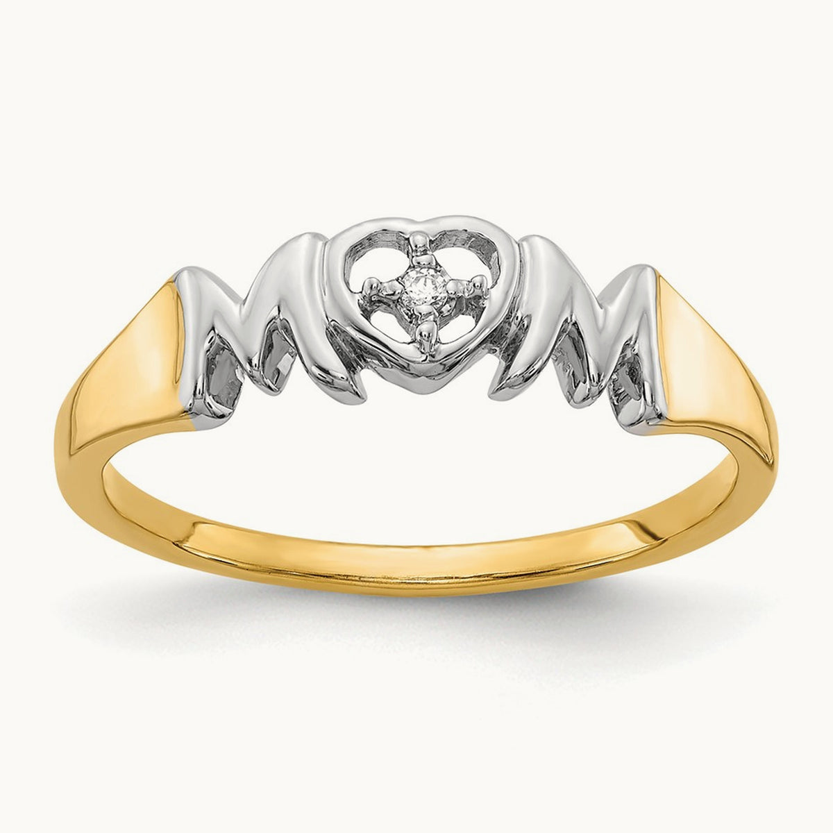 w/Rhodium Diamond MOM Ring, 14K