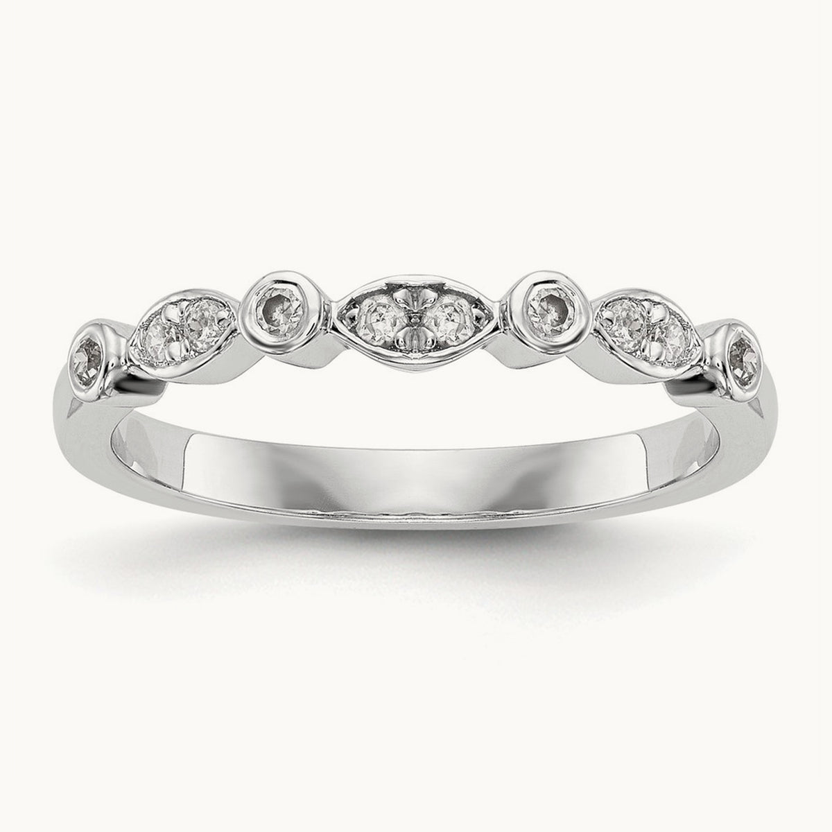 Diamond Wedding Band, 14K White Gold