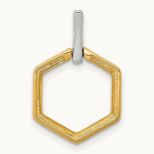 1/20ct. Diamond Fancy Hexagon Pendant, 14K Two-tone