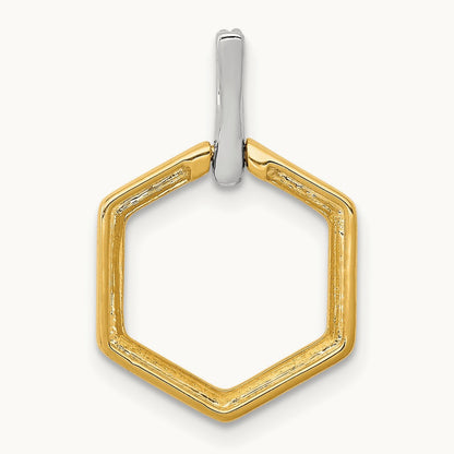 1/20ct. Diamond Fancy Hexagon Pendant, 14K Two-tone