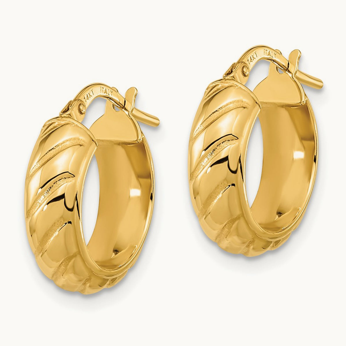 Polished Fancy Hoops — 17mm