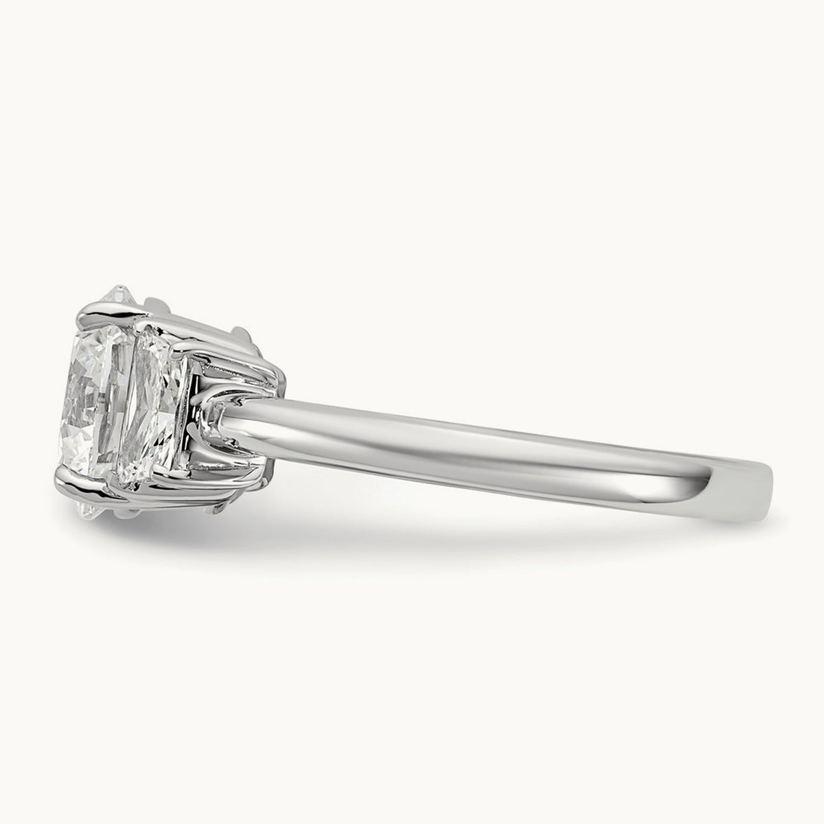 Trapezoid Sidestones Engagement Ring, 0.25-3.75 ct tw Lab-Grown Diamond — 2 1/2 ct, VS (Best) · Certified, 14K White Gold