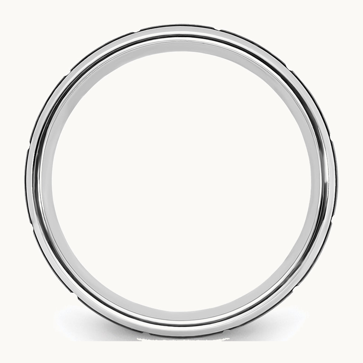 Chisel Cobalt Polished with Brushed Black IP-plated Grooved Center 8mm Band
