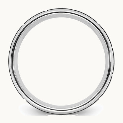 Chisel Cobalt Polished with Brushed Black IP-plated Grooved Center 8mm Band