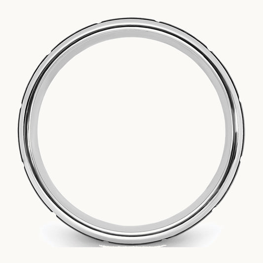 Chisel Cobalt Polished with Brushed Black IP-plated Grooved Center 8mm Band