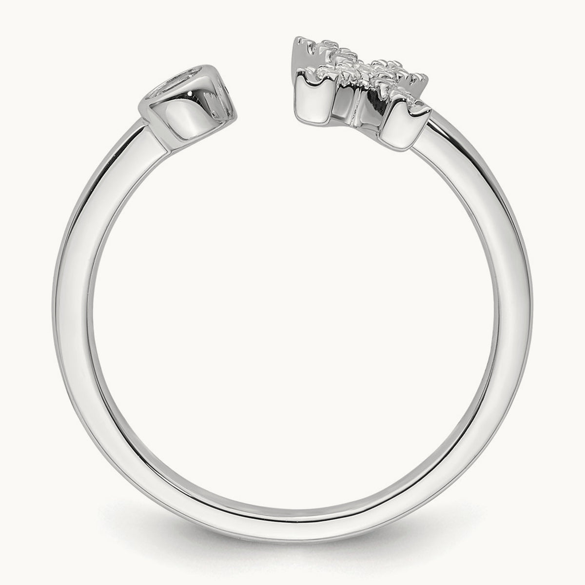 Initial X Adjustable Ring, 0.15 ct tw Lab-Grown Diamond