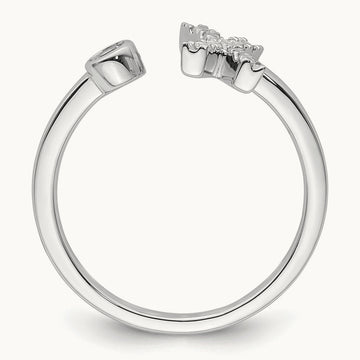 Initial X Adjustable Ring, 0.15 ct tw Lab-Grown Diamond