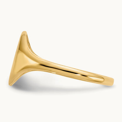 8.5x10. Open Back Signet Ring, 0mm, 14K